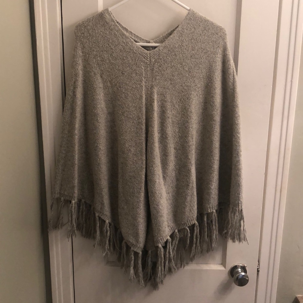Banana republic fringe poncho